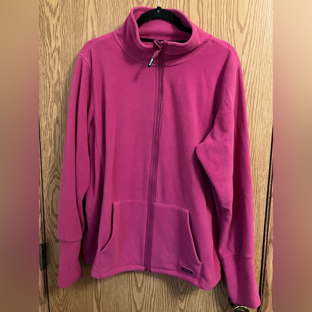 Calvin Klein Women’s 2X Zip Down Pink Fleece Jacket